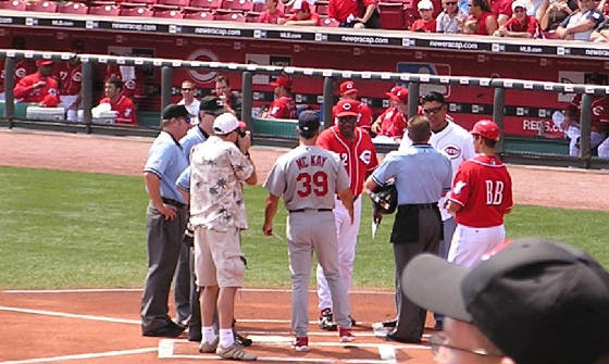 Exchanging the Line Ups - Great American Ballpark